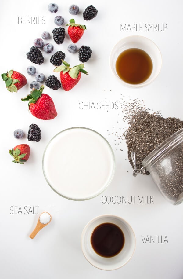 Coconut Chia Parfaits with Fresh Berries - With just 6 ingredients, these Coconut Chia Parfaits with Fresh Berries are a quick and easy superfood breakfast or a beautiful treat for a brunch or party. Recipe courtesy of Natural Contents Good Food For Everyone: Farm Fresh Clean Eating by Danielle Gaebel (Published by Natural Contents.com LLC; 2016); reprinted with permission. | passmesometasty.com