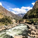 A river running through The Sacred Valley along the Inca Trail.