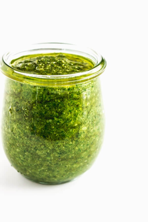 A jar of fresh Pesto Genovese.