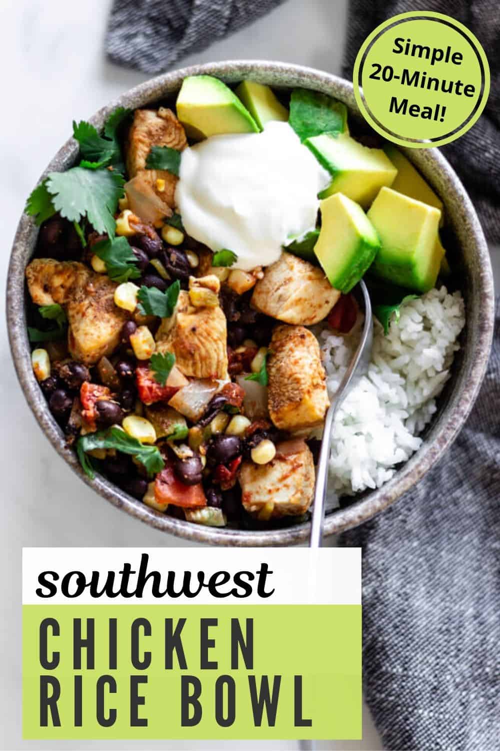 Southwest Chicken Rice Bowl Pass Me Some Tasty