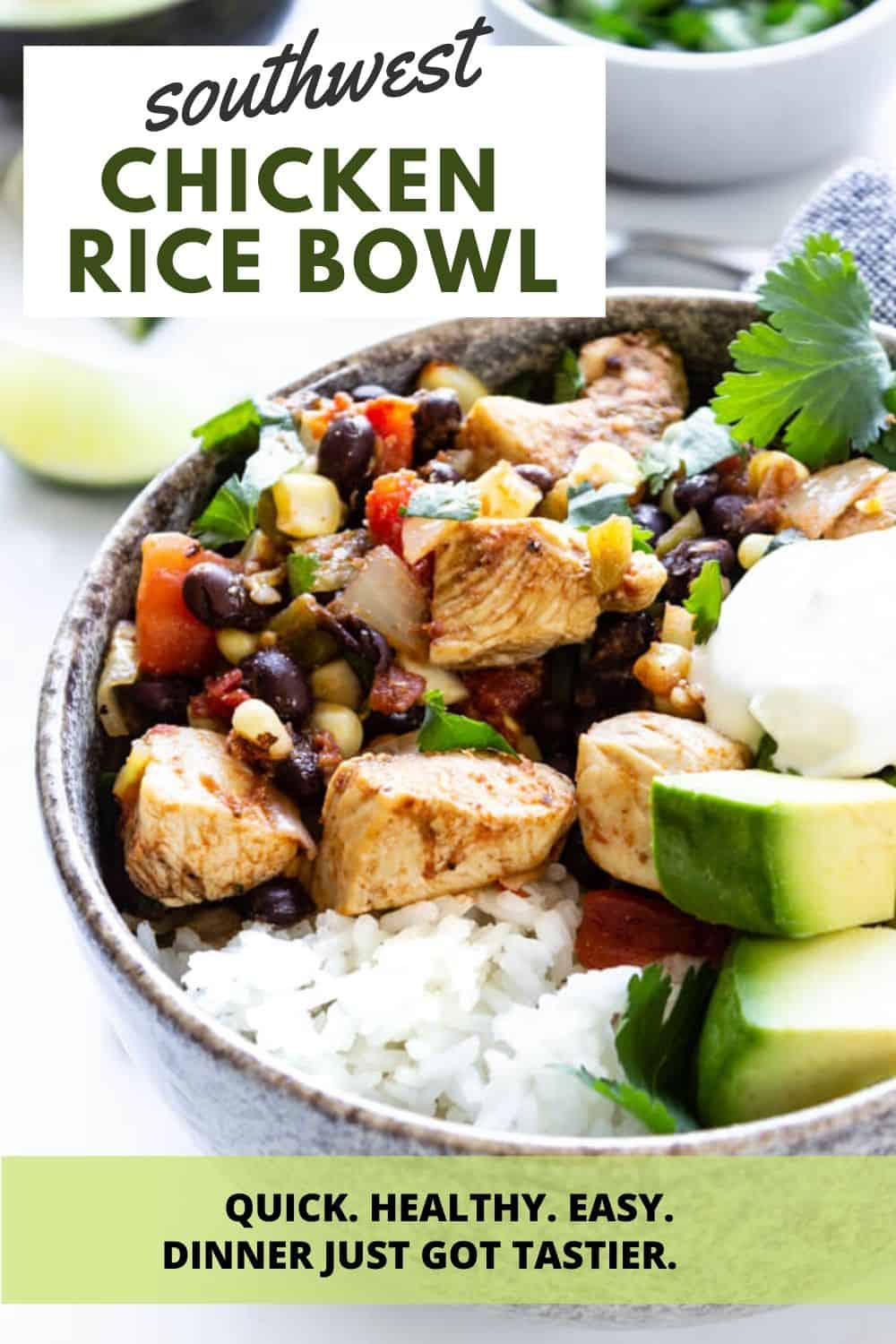 Southwest Chicken Rice Bowl Pass Me Some Tasty