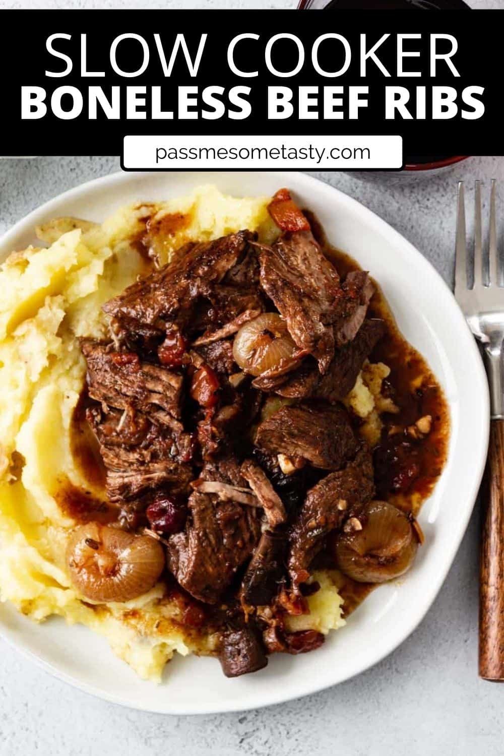 Slow Cooker Boneless Beef Ribs in Pomegranate Sauce Pass Me Some Tasty